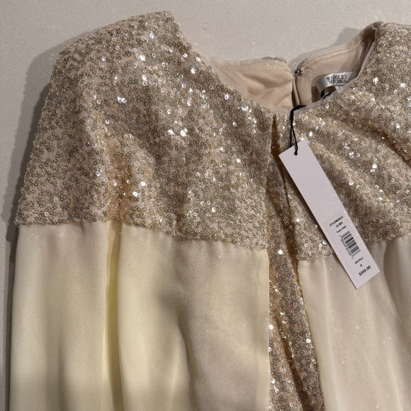 NWT Badgley Mishka Sequined Midi Sheath with Cape Size 8 - Picture 6 of 6